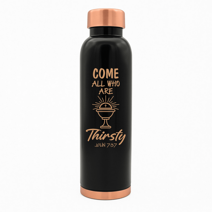 Custom Personalized Copper Water Bottle with John 7:37 and Name | Pure Copper | 33 Oz