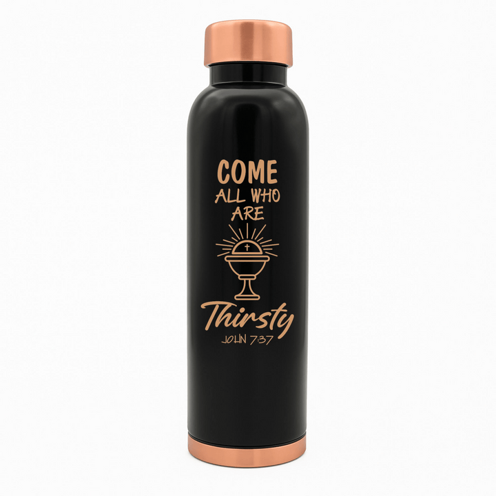Custom Personalized Copper Water Bottle with John 7:37 and Name | Pure Copper | 33 Oz - Shepherds Shelf