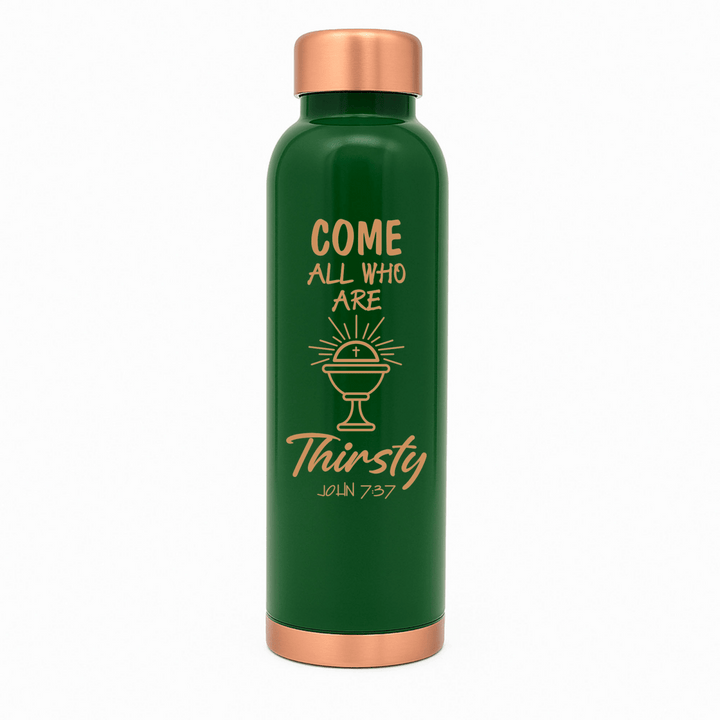 Custom Personalized Copper Water Bottle with John 7:37 and Name | Pure Copper | 33 Oz - Shepherds Shelf