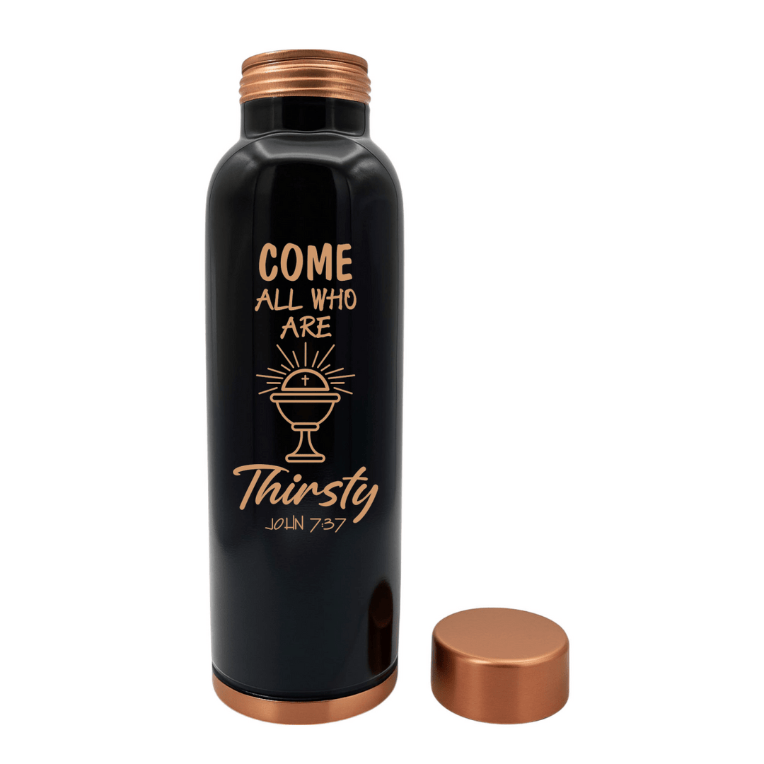Custom Personalized Copper Water Bottle with John 7:37 and Name | Pure Copper | 33 Oz - Shepherds Shelf