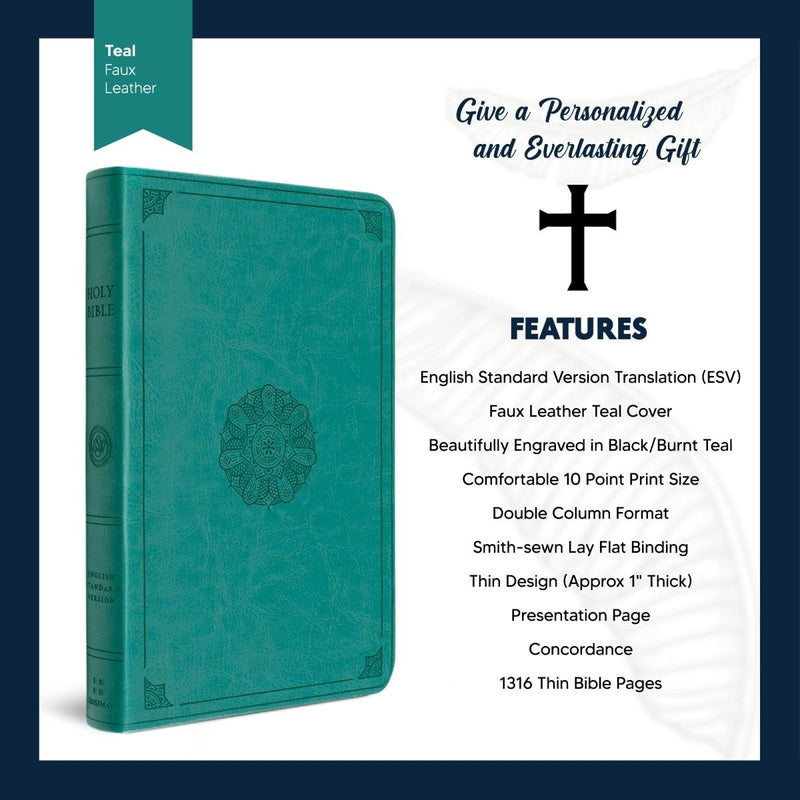 ESV Teal Standard Size Holy Bible Large Print