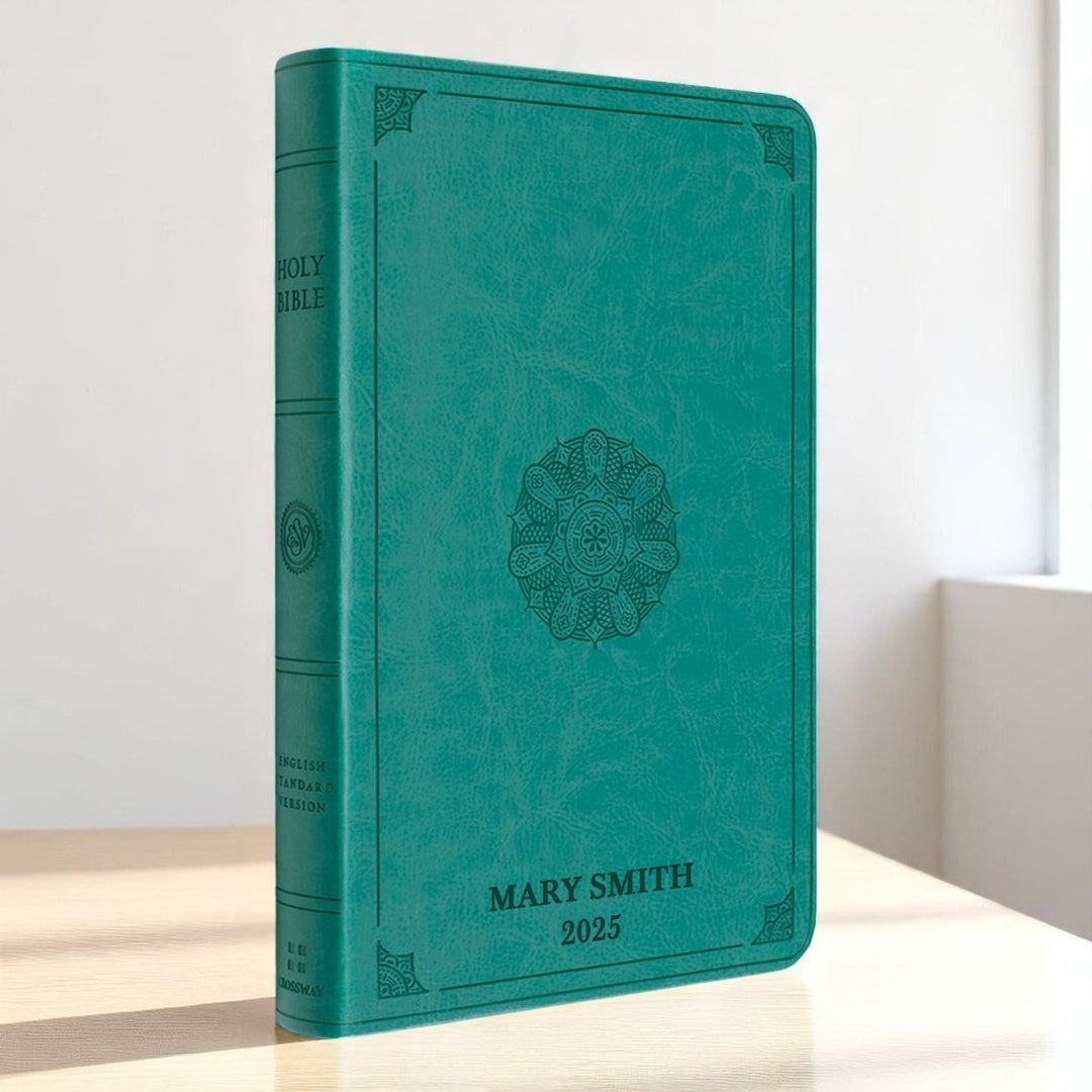 Custom Personalized ESV Bible | Large Print | Faux Leather Teal Cover | Shepherds Shelf - Shepherds Shelf