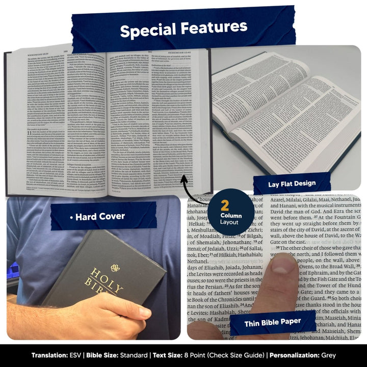 Custom Personalized ESV Church Bible Hardcover Small Print Black - Shepherds Shelf