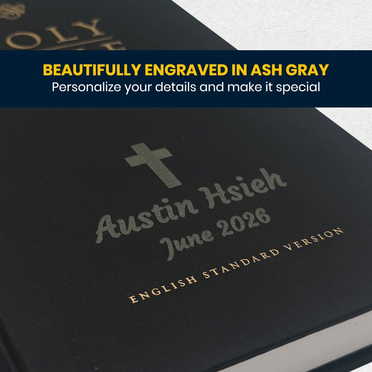Custom Personalized ESV Church Bible Hardcover Small Print Black - Shepherds Shelf