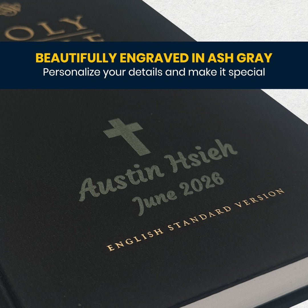 Custom Personalized ESV Church Bible Hardcover Small Print Black - Shepherds Shelf