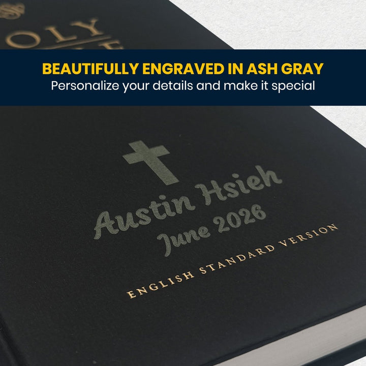 Custom Personalized ESV Church Bible Hardcover Small Print Black - Shepherds Shelf