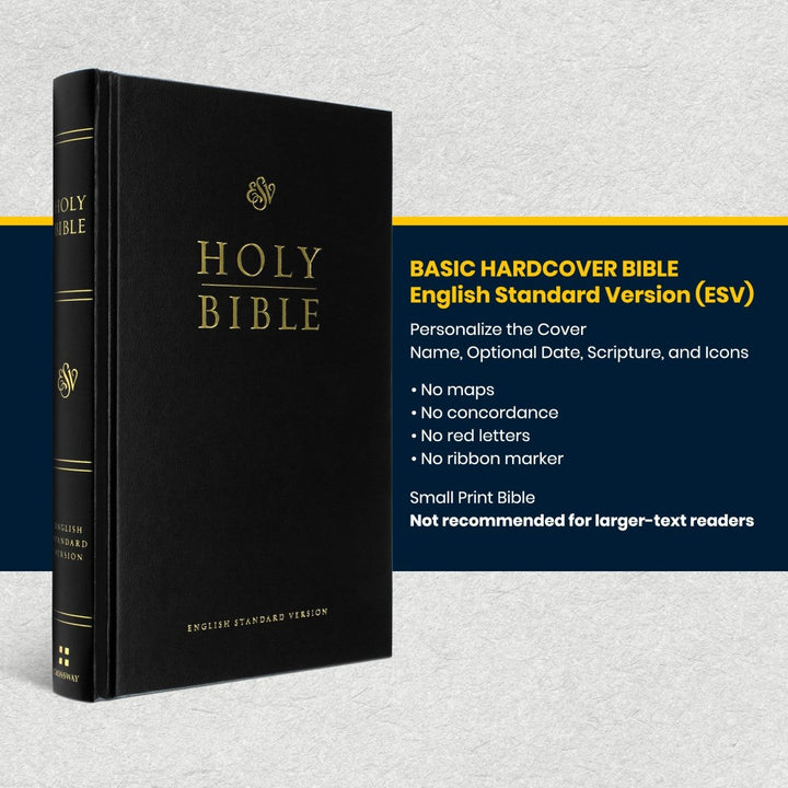 Custom Personalized ESV Church Bible Hardcover Small Print Black - Shepherds Shelf