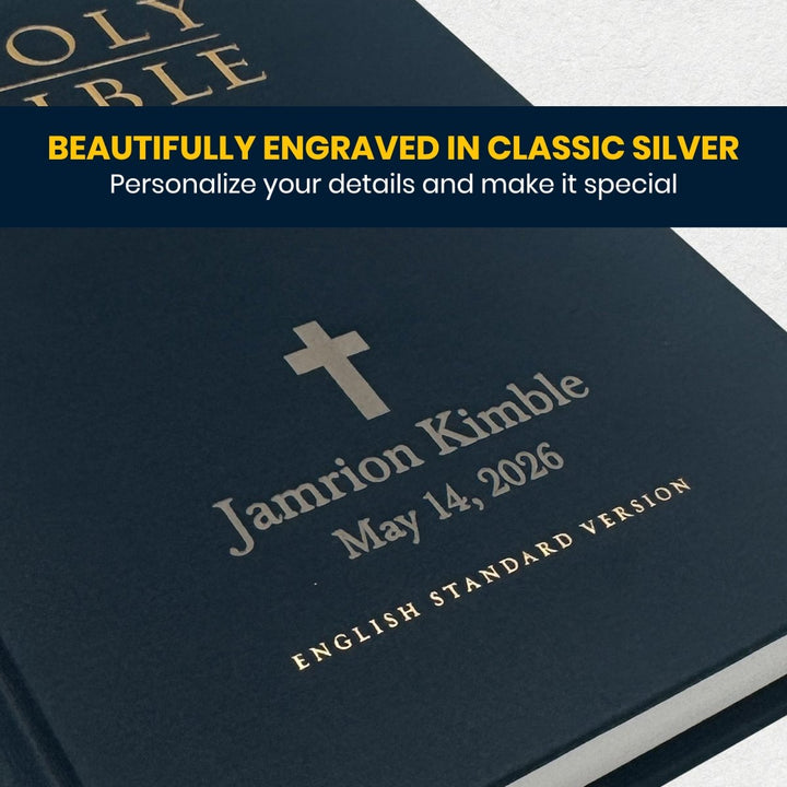 Custom Personalized ESV Church Bible Hardcover Small Print Blue - Shepherds Shelf