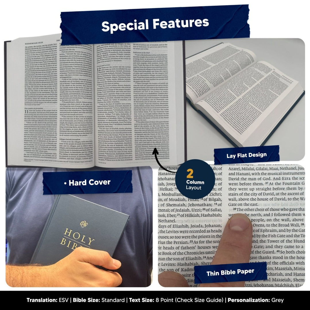 Custom Personalized ESV Church Bible Hardcover Small Print Blue - Shepherds Shelf