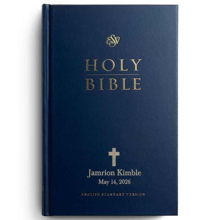 Custom Personalized ESV Church Bible Hardcover Small Print Blue