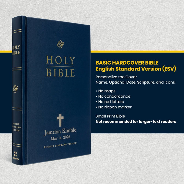 Custom Personalized ESV Church Bible Hardcover Small Print Blue - Shepherds Shelf
