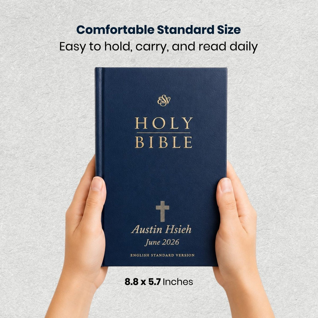 Custom Personalized ESV Church Bible Hardcover Small Print Blue - Shepherds Shelf