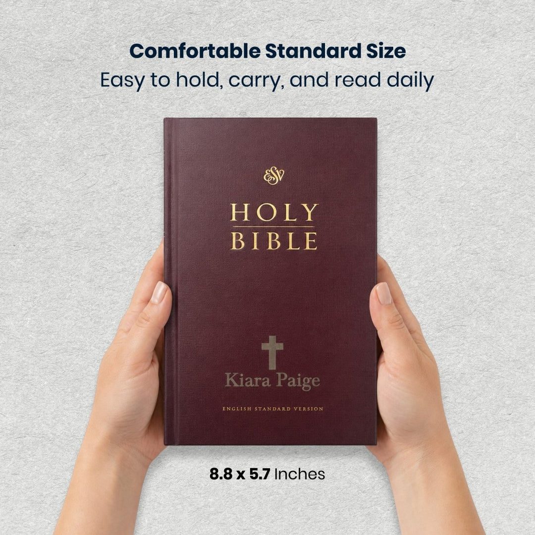 Custom Personalized ESV Church Bible Hardcover Small Print Burgundy - Shepherds Shelf