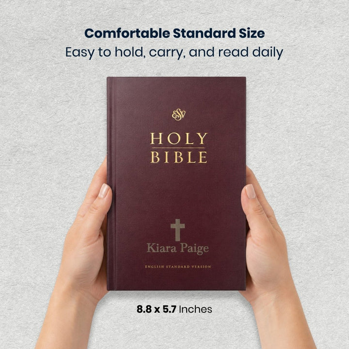 Custom Personalized ESV Church Bible Hardcover Small Print Burgundy - Shepherds Shelf