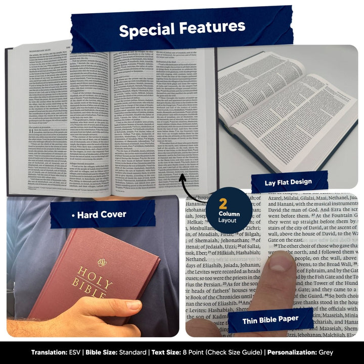 Custom Personalized ESV Church Bible Hardcover Small Print Burgundy - Shepherds Shelf