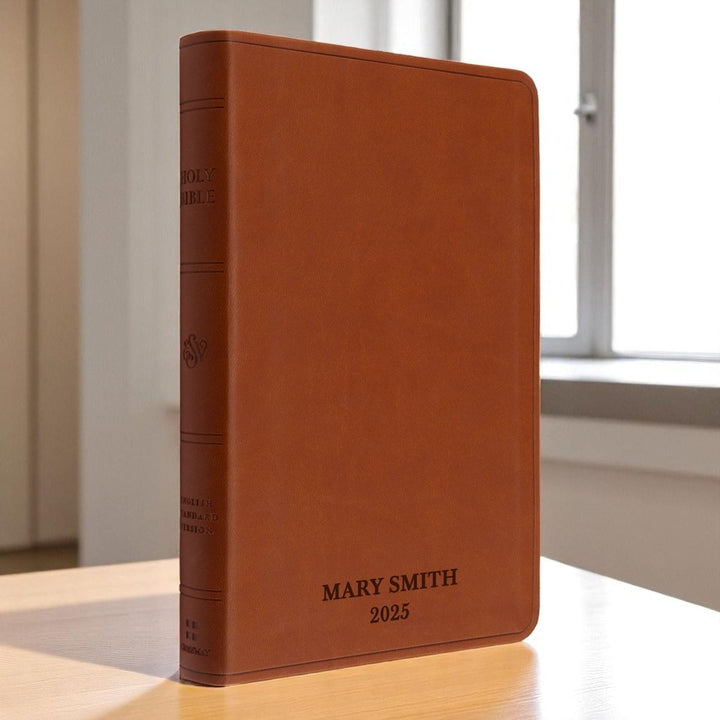 Custom Personalized ESV Large Print Bible | Light Brown Faux Leather | Shepherds Shelf - Shepherds Shelf