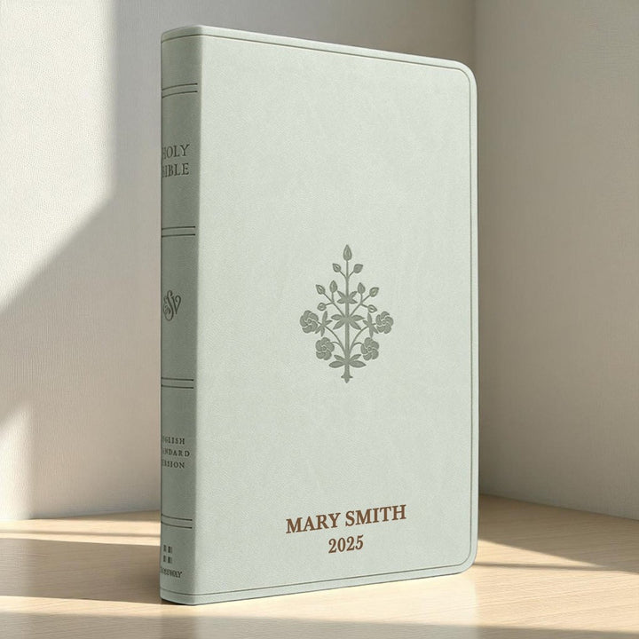 Custom Personalized ESV Large Print Bible | Stone Gray Faux Leather | Shepherds Shelf - Shepherds Shelf