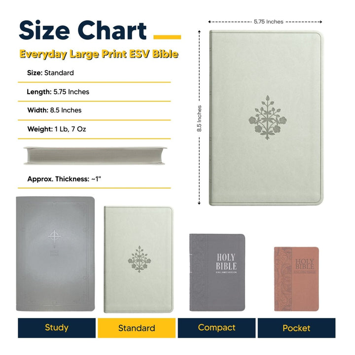 Custom Personalized ESV Large Print Bible | Stone Gray Faux Leather | Shepherds Shelf - Shepherds Shelf