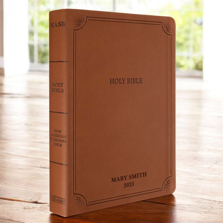 Custom Personalized NASB 2020 Bible | Large Text | Faux Leather Brown | Shepherds Shelf - Shepherds Shelf