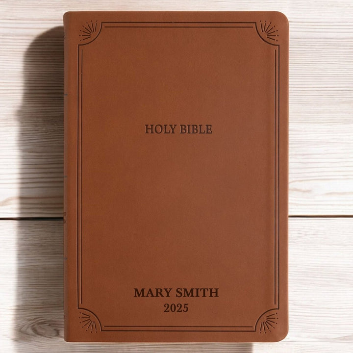 Custom Personalized NASB 2020 Bible | Large Text | Faux Leather Brown | Shepherds Shelf - Shepherds Shelf