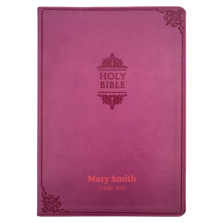 Custom Personalized NIV Pink Thinline Large Print Holy Bible | Faux Leather - Shepherds Shelf