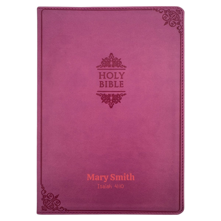 Custom Personalized NIV Pink Thinline Large Print Holy Bible | Faux Leather - Shepherds Shelf