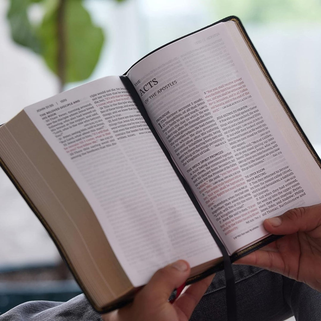 Custom Personalized NKJV Brown Reference Holy Bible | Large Text | Faux Leather Red Letter Edition | Lay Flat Cross Design | Shepherds Shelf - Shepherds Shelf