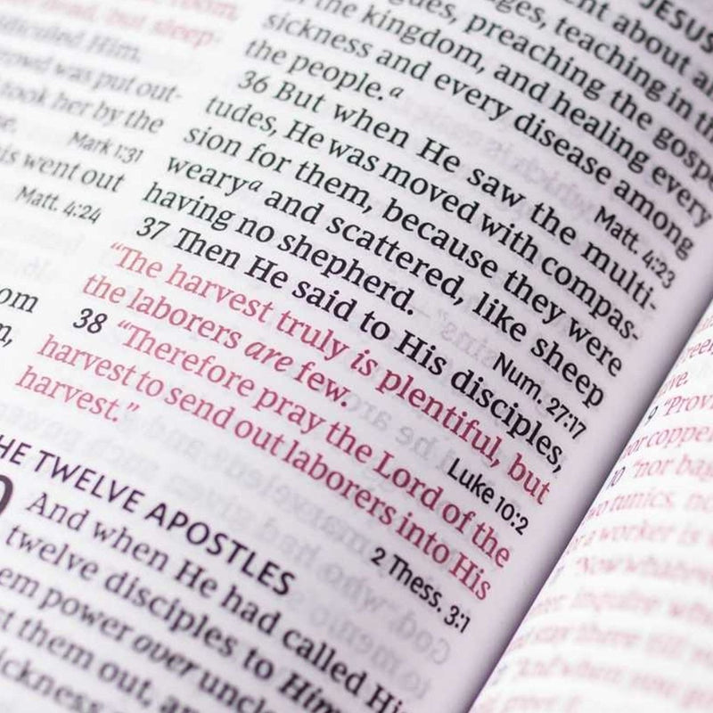 NKJV Purple Standard Size Holy Bible Large Print | Lay Flat Floral