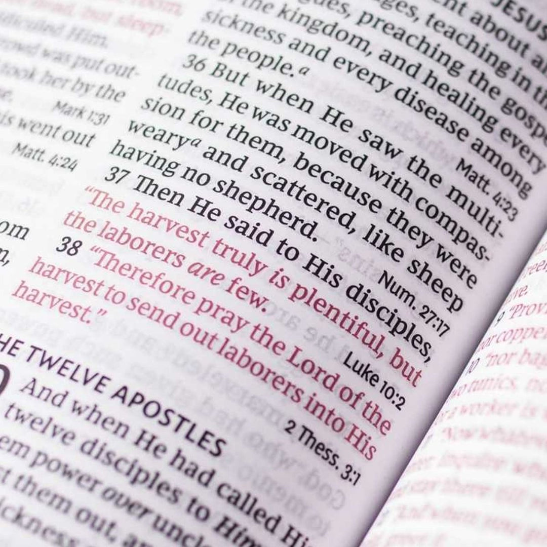 Custom Personalized NKJV Purple Reference Holy Bible | Large Text | Red Letter Edition | Lay Flat Floral Design | Shepherds Shelf - Shepherds Shelf