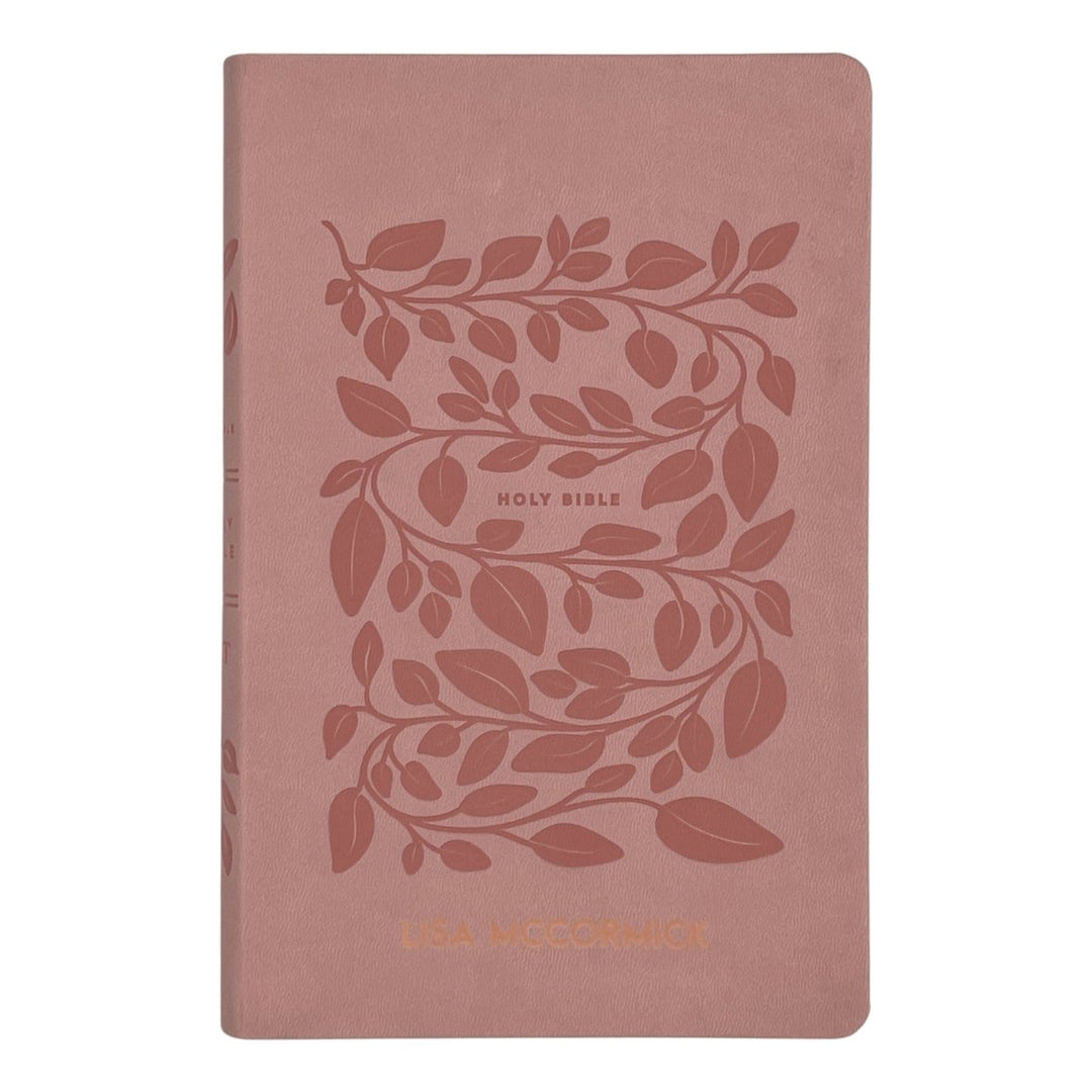 Custom Personalized Pink NLT Holy Bible | Medium Print | Faux Leather Vine Design - Shepherds Shelf