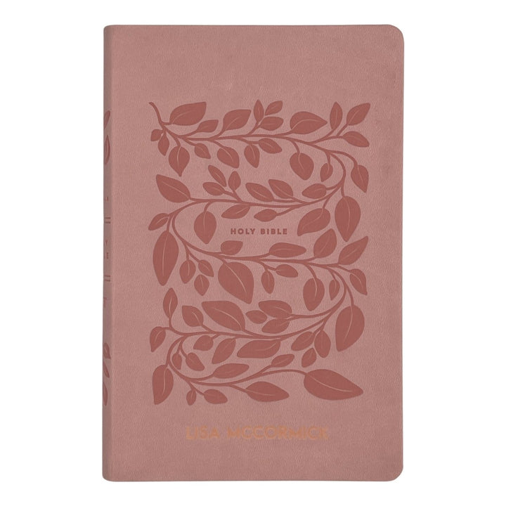Custom Personalized Pink NLT Holy Bible | Medium Print | Faux Leather Vine Design - Shepherds Shelf