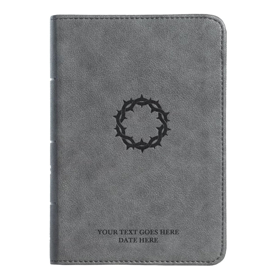 Custom Personalized Small CSB Holy Bible | Compact Faux Leather | Small Text | Gray | Shepherds Shelf - Shepherds Shelf