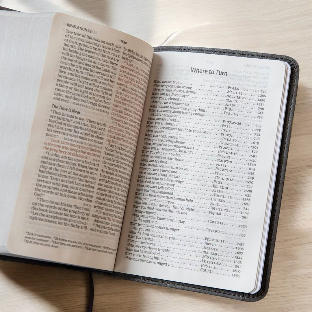 Custom Personalized Small CSB Holy Bible | Compact Faux Leather | Small Text | Gray | Shepherds Shelf - Shepherds Shelf