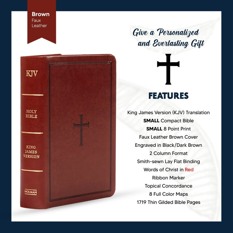 KJV Brown Compact Size Holy Bible Small Print