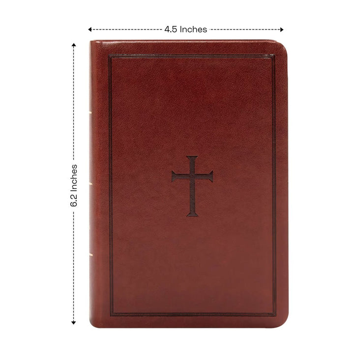 Custom Personalized Small KJV Holy Bible | Compact Faux Leather | Small Text | Brown | Shepherds Shelf - Shepherds Shelf