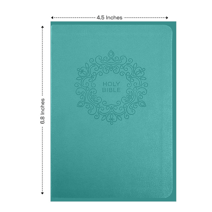 Custom Personalized Small NKJV Holy Bible | Compact Faux Leather | Extra Small Text | Teal | Shepherds Shelf - Shepherds Shelf
