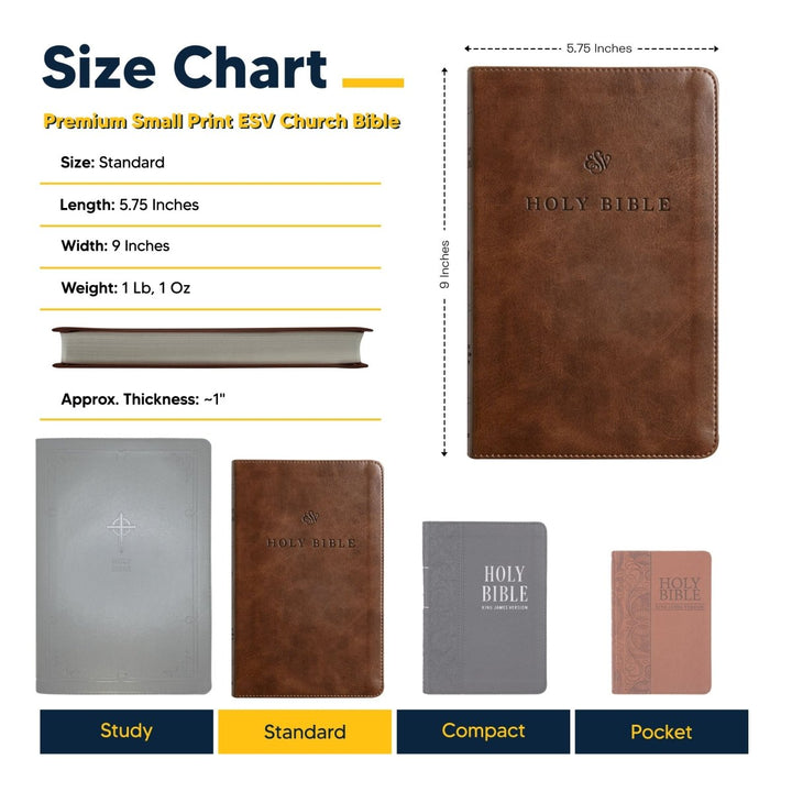 Custom Premium Church Bible Version Faux Leather Premium Church Bible with Lay Flat Design, Brown | Shepherds Shelf - Shepherds Shelf