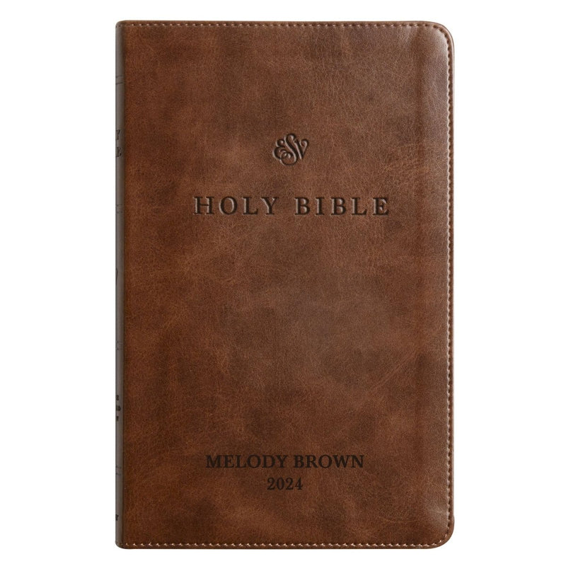 ESV Brown Standard Size Premium Holy Bible Small Print | Lay Flat