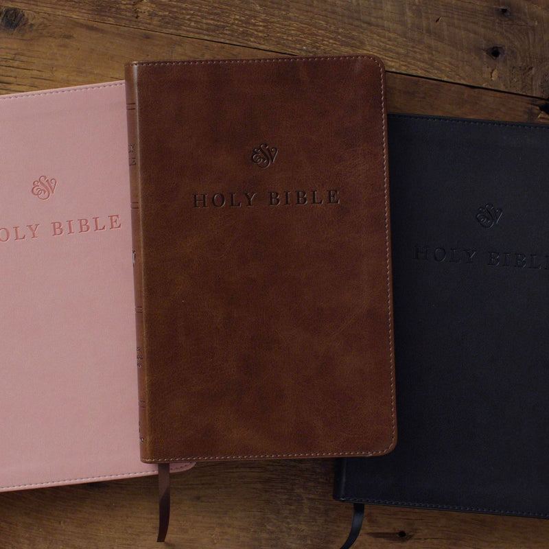 ESV Brown Standard Size Premium Holy Bible Small Print | Lay Flat