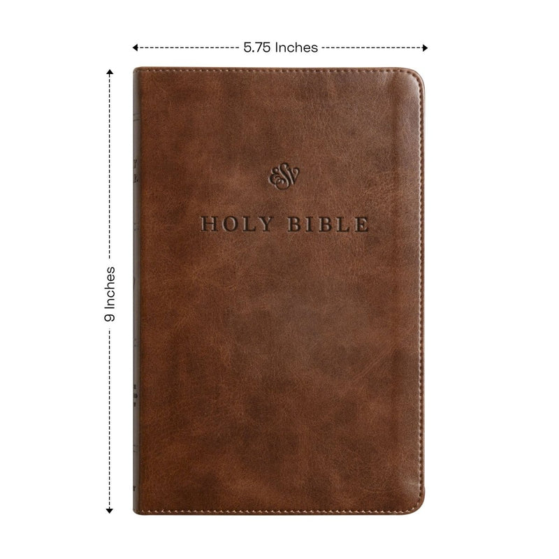 ESV Brown Standard Size Premium Holy Bible Small Print | Lay Flat