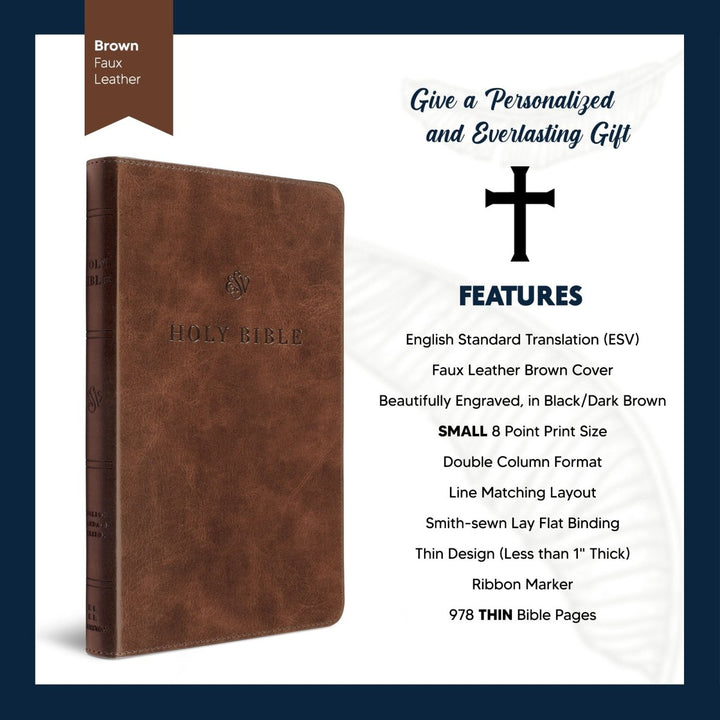 Custom Premium Church Bible Version Faux Leather Premium Church Bible with Lay Flat Design, Brown | Shepherds Shelf - Shepherds Shelf