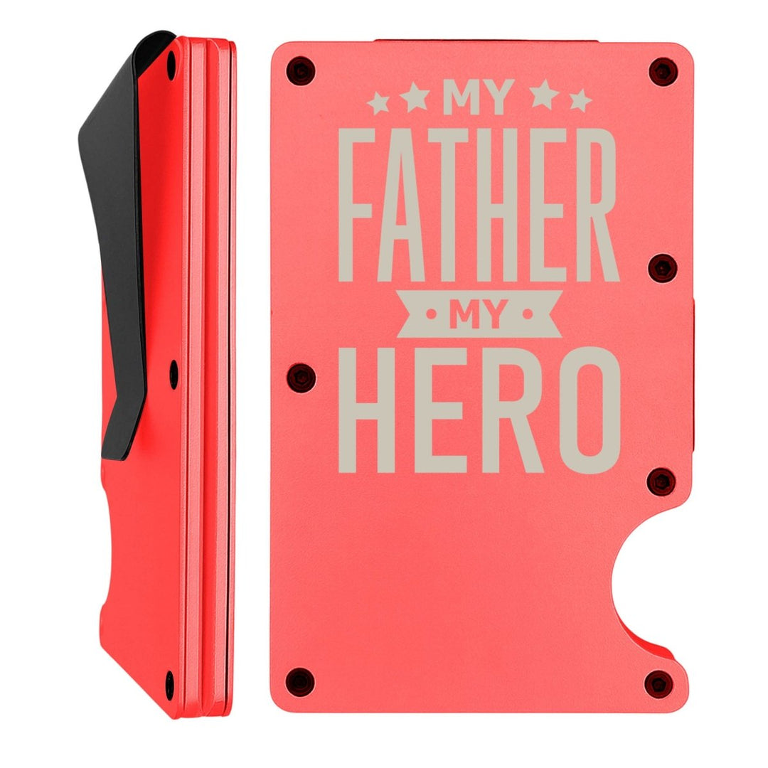 Custom Thin Metal Everyday Wallet | My Father My Hero | Black - Shepherds Shelf