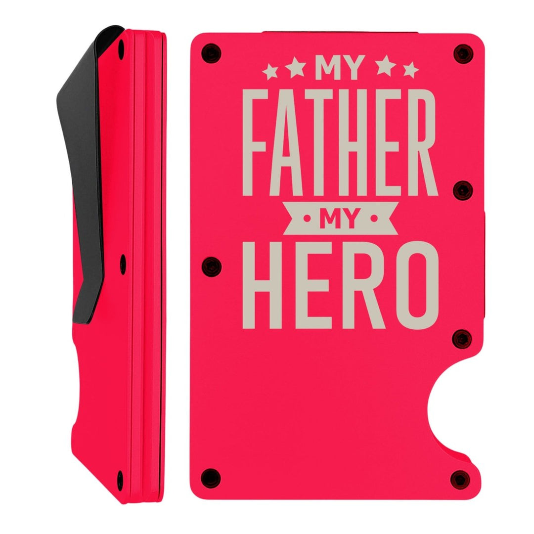 Custom Thin Metal Everyday Wallet | My Father My Hero | Black - Shepherds Shelf