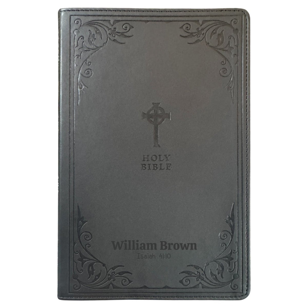 Customized NRSV Catholic Edition Black Holy Bible | Medium Print | Faux Leather - Shepherds Shelf