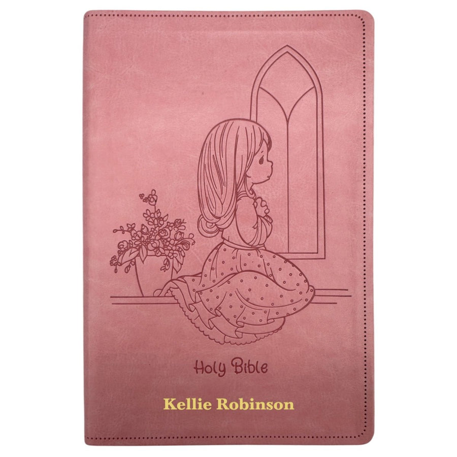 Customized NRSV Catholic Edition Kids Holy Bible for Girls | Medium Print | Pink - Shepherds Shelf