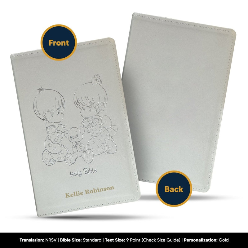 Customized NRSV Catholic Edition Kids Holy Bible | Medium Print | White