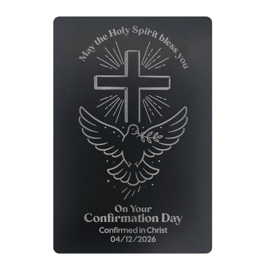 Embrace Confirmation Metal Pocket Prayer Card – Christian Gift, Black Engraved Message Card - Shepherds Shelf