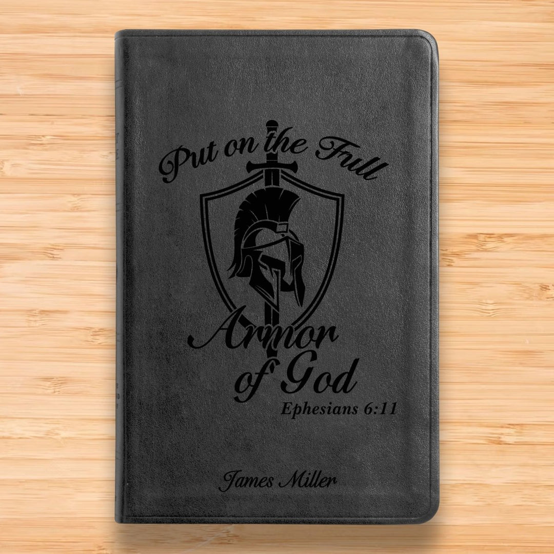 ESV Black Standard Size Thinline Holy Bible Large Print | Armor of God - Shepherds Shelf