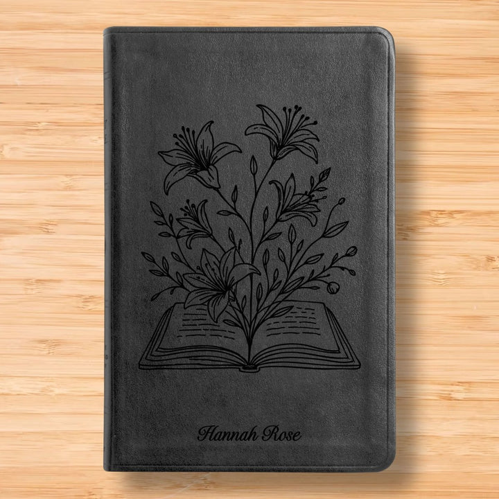 ESV Black Standard Size Thinline Holy Bible Large Print | Blooming Flowers - Shepherds Shelf