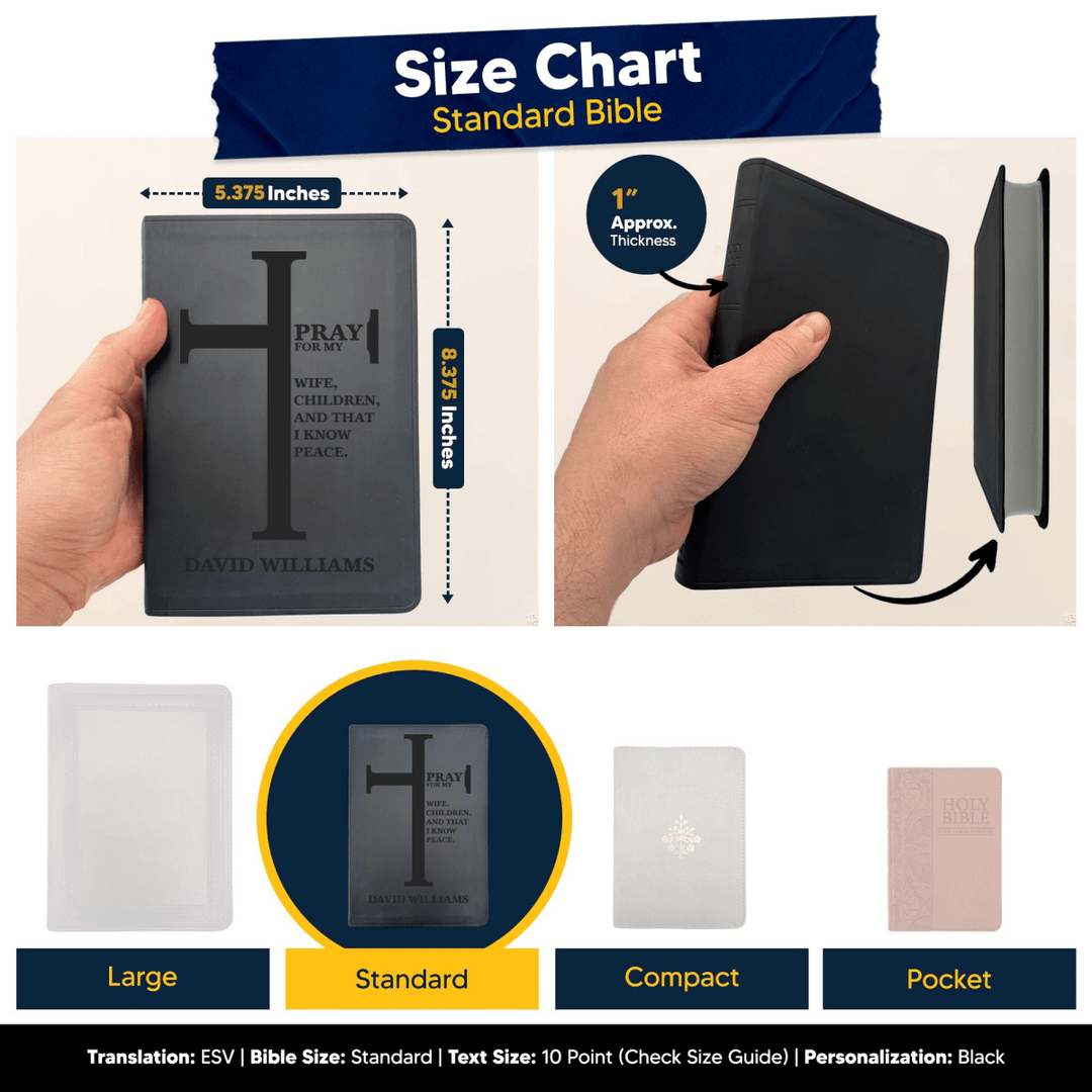 ESV Black Standard Size Thinline Holy Bible Large Print | Bold Cross - Shepherds Shelf